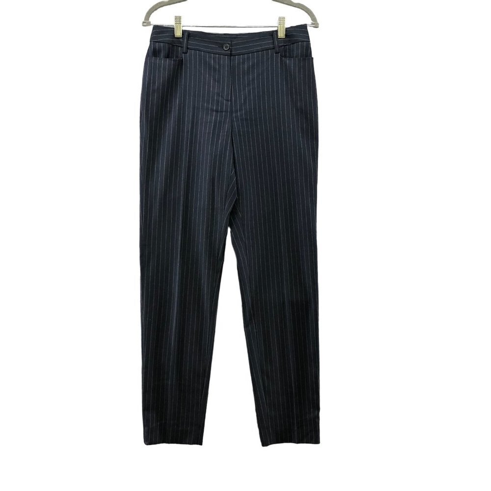 1.2.3 Paris Pinstriped Dress Pant Navy Blue Womens Size EU‎ 40 US 10 Tapered Leg